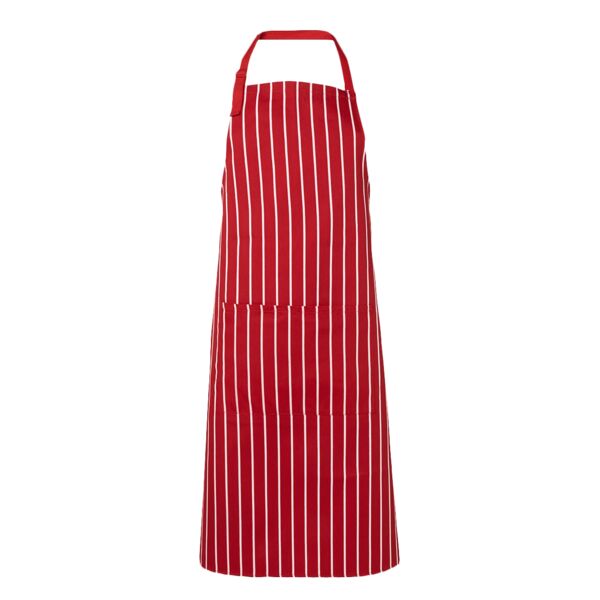Bib Striped Apron with Pocket Thumbnail