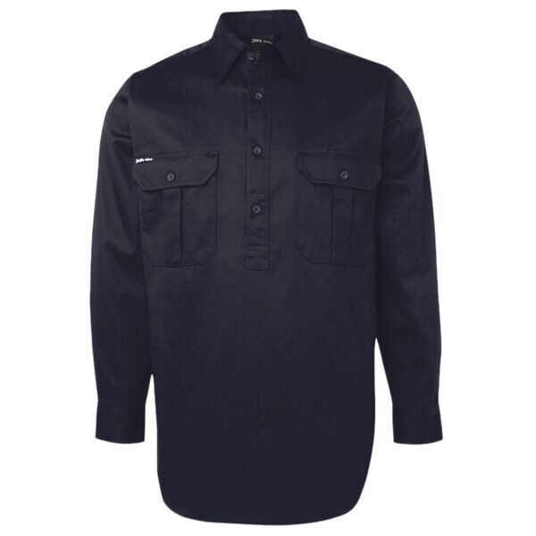 Mens Long Sleeve 190G Close Front Work Shirt Thumbnail