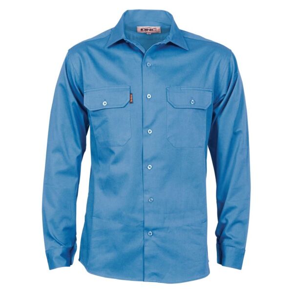 Cotton Drill Work Shirt With Gusset Sleeve Long Sleeve Thumbnail