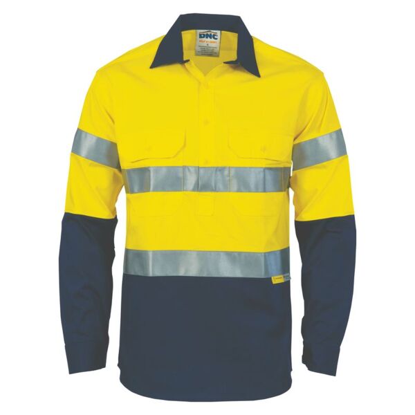 Two Tone Closed Front Cotton Shirt with 3M R/Tape Thumbnail